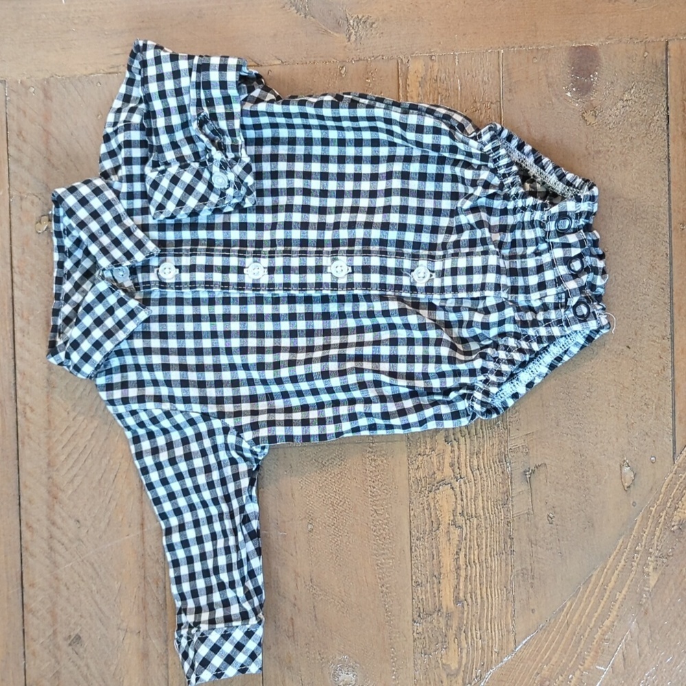 Carter's special occasion flannel plaid print onesie